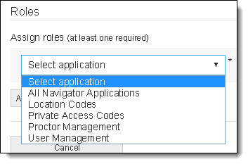 Select application menu.